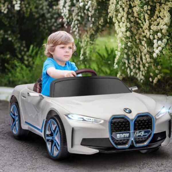 Kids Licensed White BMW i4 Series 12v Ride on Car & Remote