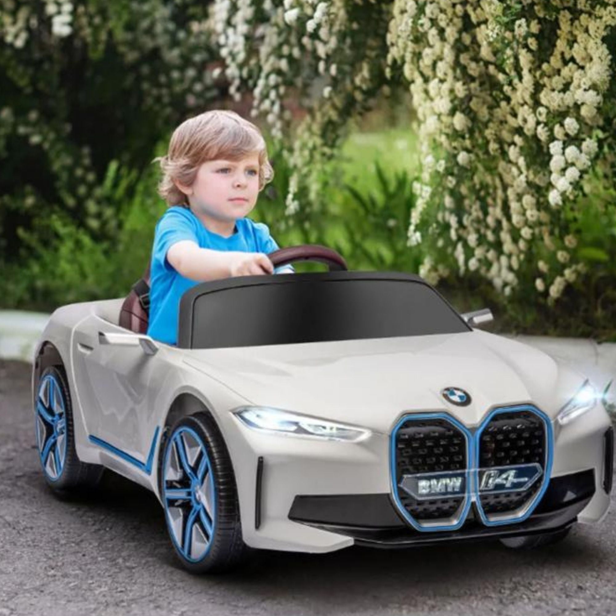 Kids Licensed White BMW i4 Series 12v Ride on Car & Remote