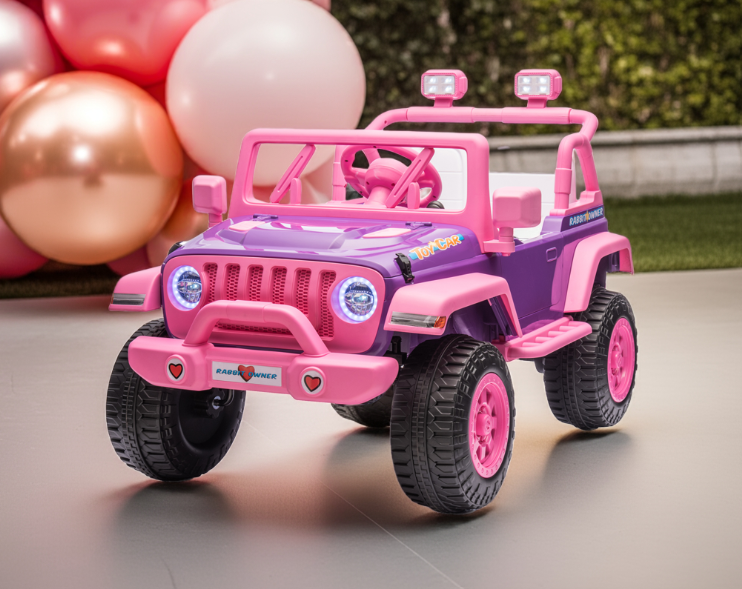 2025 Pink Purple Jeep 12V Kids Ride On Car with Remote Control
